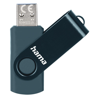 Hama 00182464 Rotate 64GB USB 3.0 petrol blue