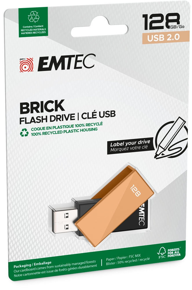 Emtec USB2.0 C350 128GB Brick Orange