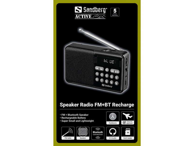 Sandberg 421-18 Speaker Radio FM+BT Recharge