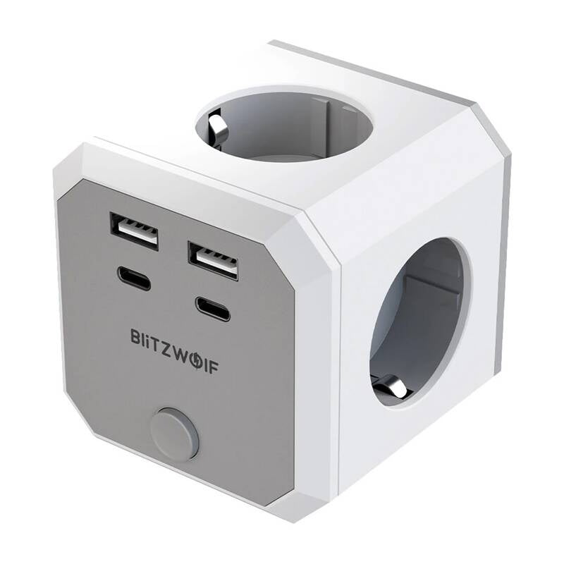 BlitzWolf BW-EC2 8-in-1 Power Cube (4xAC / 2 x USB-A / 2 x USB-C), Kostka zasilająca BlitzWolf BW-EC2 8-in-1 (4xAC / 2 x USB-A / 2 x USB-C)