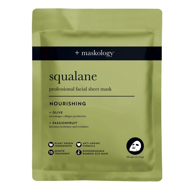 +maskology SQUALANE Professional Sheet Mask Lakštinė veido kaukė su skvalanu, 22ml