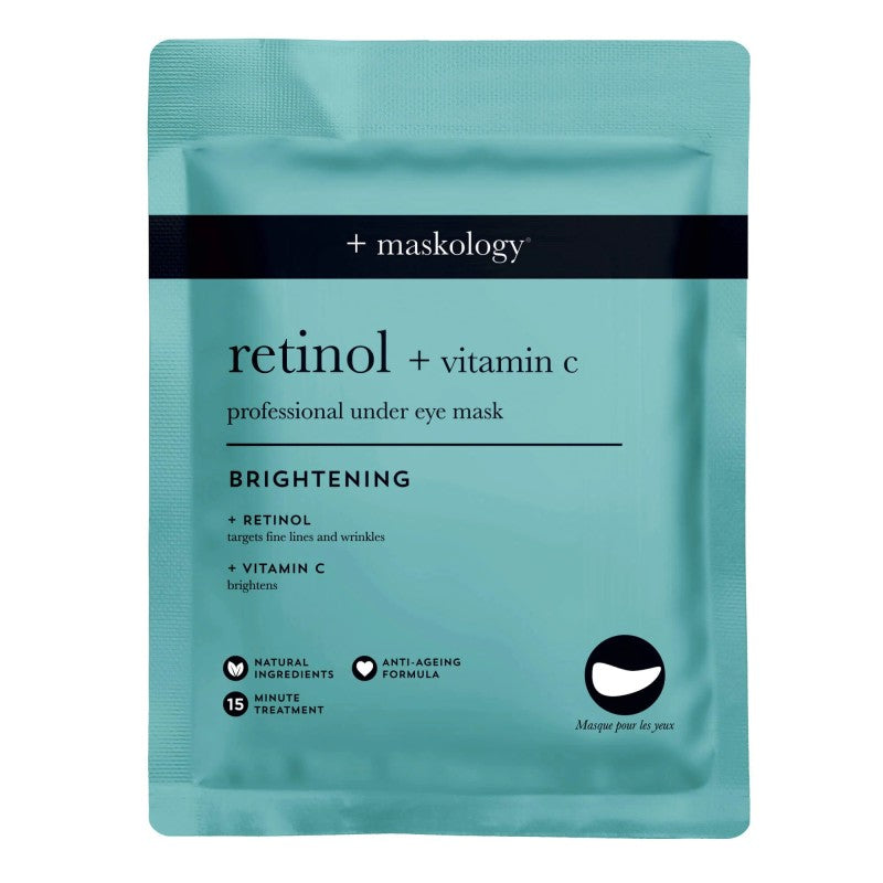 +maskology RETINOL + VITAMIN-C Professional Under Eye Mask Paakių kaukė, 3 poros