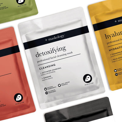 +maskology DETOXIFYING Professional Sheet Mask Valomoji lakštinė veido kaukė, 20ml