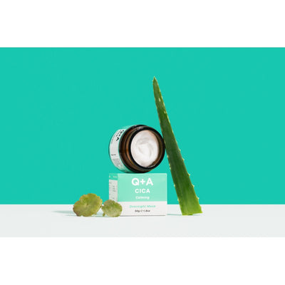 Q+A Cica Calming Overnight Mask Raminamoji naktinė veido kaukė, 50g