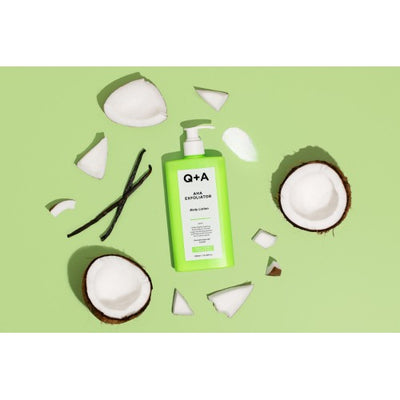 Q+A AHA Exfoliator Body Lotion Šveičiamasis kūno losjonas, 250ml