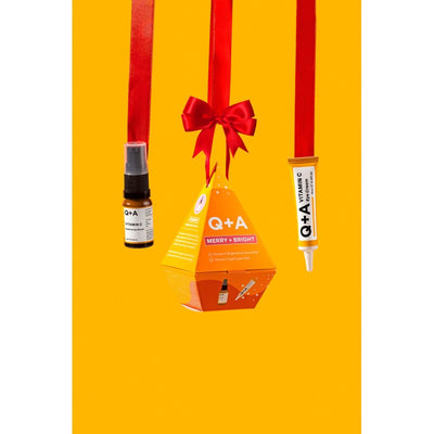Q+A Merry + Bright Gift Set Veido priežiūros priemonių rinkinys su vitaminu C, 1vnt