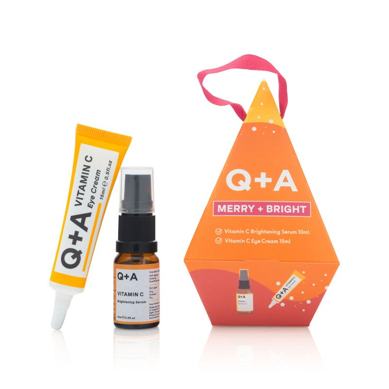 Q+A Merry + Bright Gift Set Veido priežiūros priemonių rinkinys su vitaminu C, 1vnt