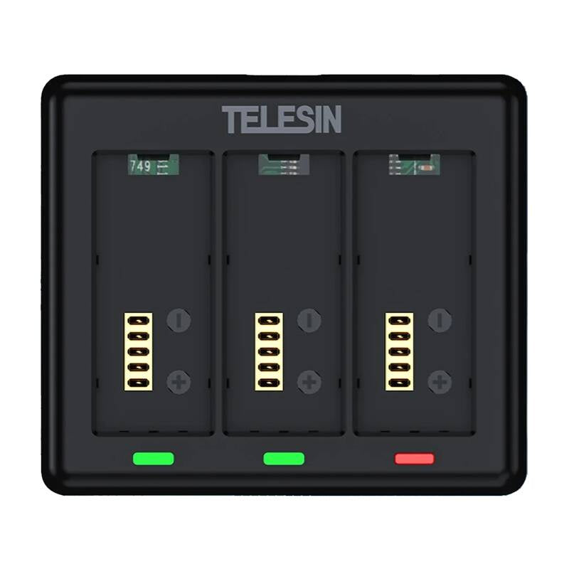 Charger for 3 batteries for GoPro HERO 13 Telesin (S0-BCG-12-TGP), Ładowarka na 3 akumulatory do GoPro HERO 13 Telesin (S0-BCG-12-TGP)