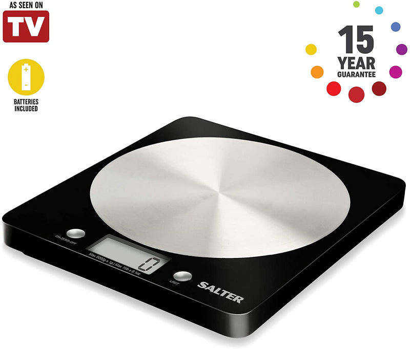 Salter 1036 BCFEU12 Disc Electronic Digital Kitchen Scales Black