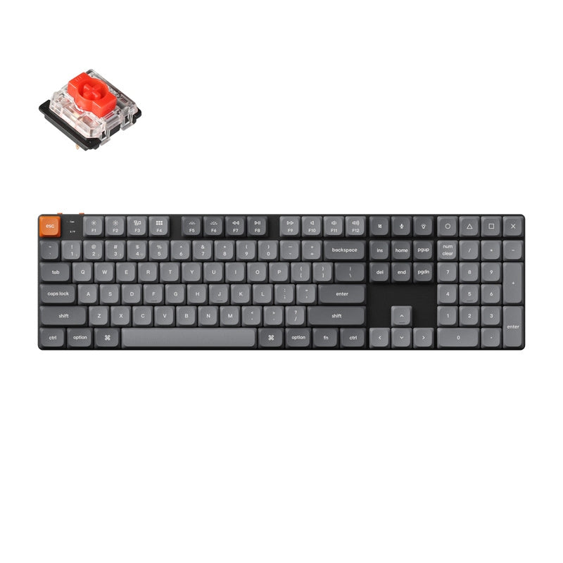 Keychron K5 Max RGB Red Switch Wireless Low Profile Keyboard (Black) [K5M-H1]., Bezprzewodowa klawiatura niskoprofilowa Keychron K5 Max RGB Red Switch (czarna) [K5M-H1]