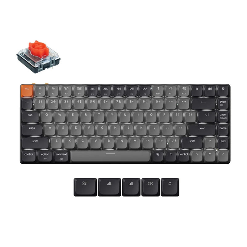 Keychron K3 LED Red Switch Wireless Low Profile Keyboard (Gray) [K3X-A1]., Bezprzewodowa klawiatura niskoprofilowa Keychron K3 LED Red Switch (szara) [K3X-A1]