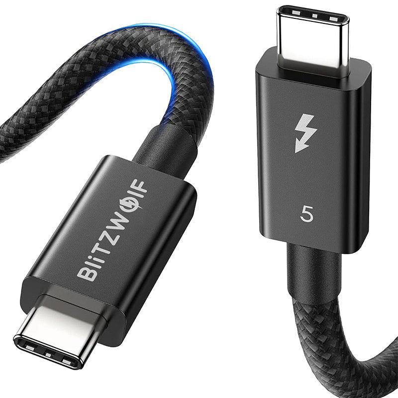 BlitzWolf BW-HDC8 240W USB-C to USB-C cable, 0,.5m (black), Kabel USB-C do USB-C BlitzWolf BW-HDC8 240W, 0,.5m (czarny)