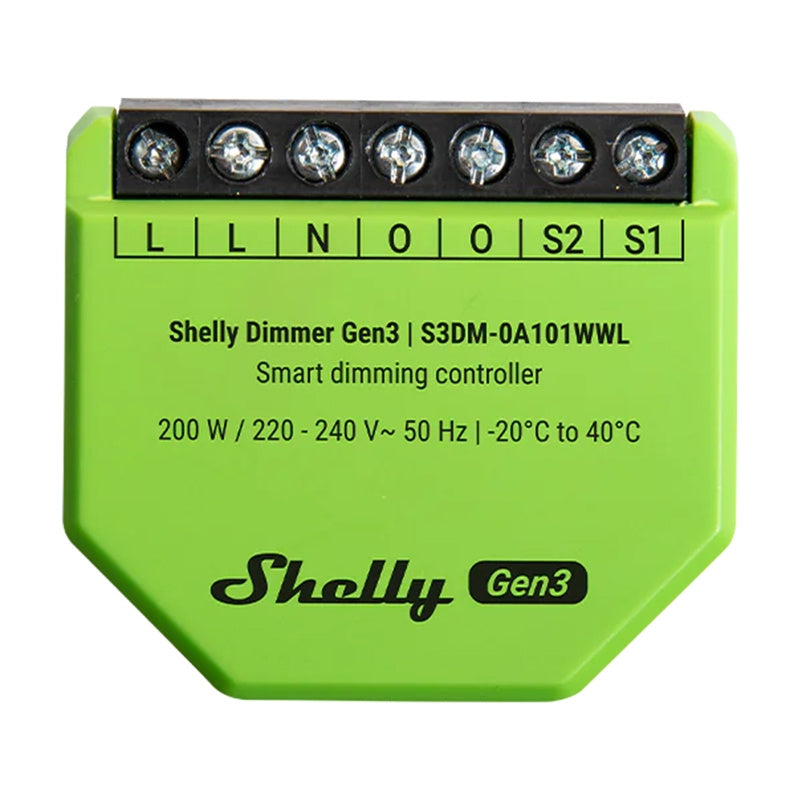 Shelly Dimmer Gen3 WiFi Light Controller, Ściemniacz światła WiFi Shelly Dimmer Gen3