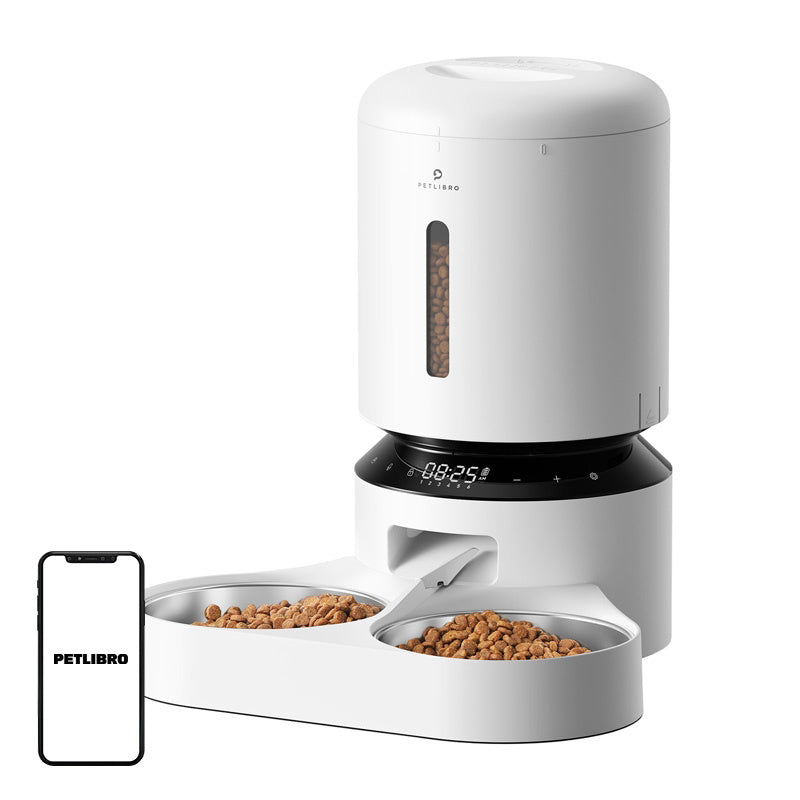 Petlibro Granary food dispenser with double bowl 5L (white), Dozownik karmy Petlibro Granary z podwójną misą 5L (biały)