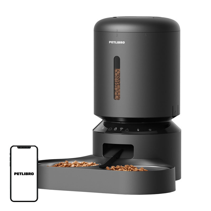 Petlibro Granary food dispenser with double bowl, Wifi, 5L(black), Dozownik karmy Petlibro Granary z podwójną miską, Wifi, 5L(czarny)