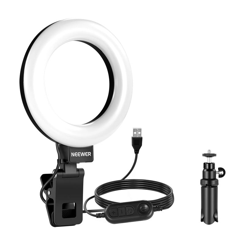 Neewer BR60 5" clip-on ring light / desk stand, Lampa pierścieniowa na klips 5” / statyw biurkowy Neewer BR60