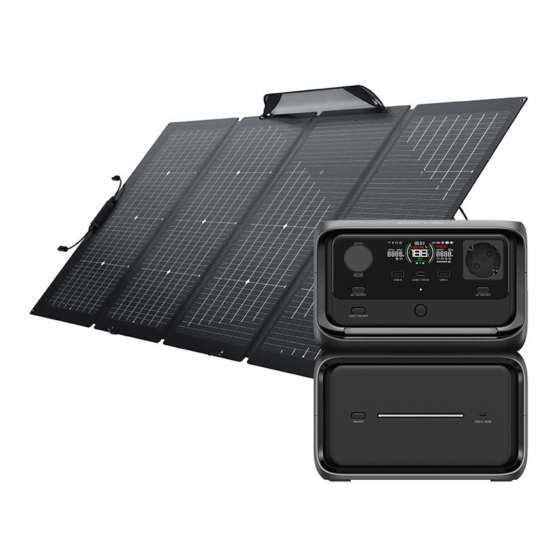Bundle: Power station EcoFlow River 3 Max Plus + portable solar panel 220W, Zestaw: Stacja zasilania EcoFlow River 3 Max Plus panel fotowoltaiczny 220W