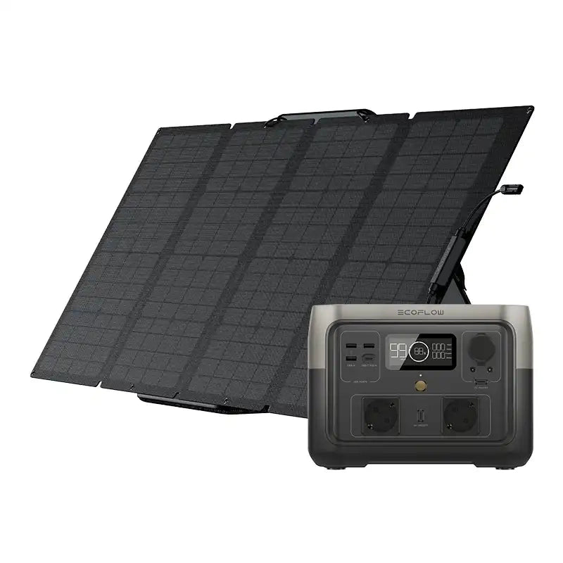 Bundle: Power station EcoFlow River 2 Max + portable solar panel 160W, Zestaw: Stacja zasilania EcoFlow River 2 Max + panel fotowoltaiczny 160W