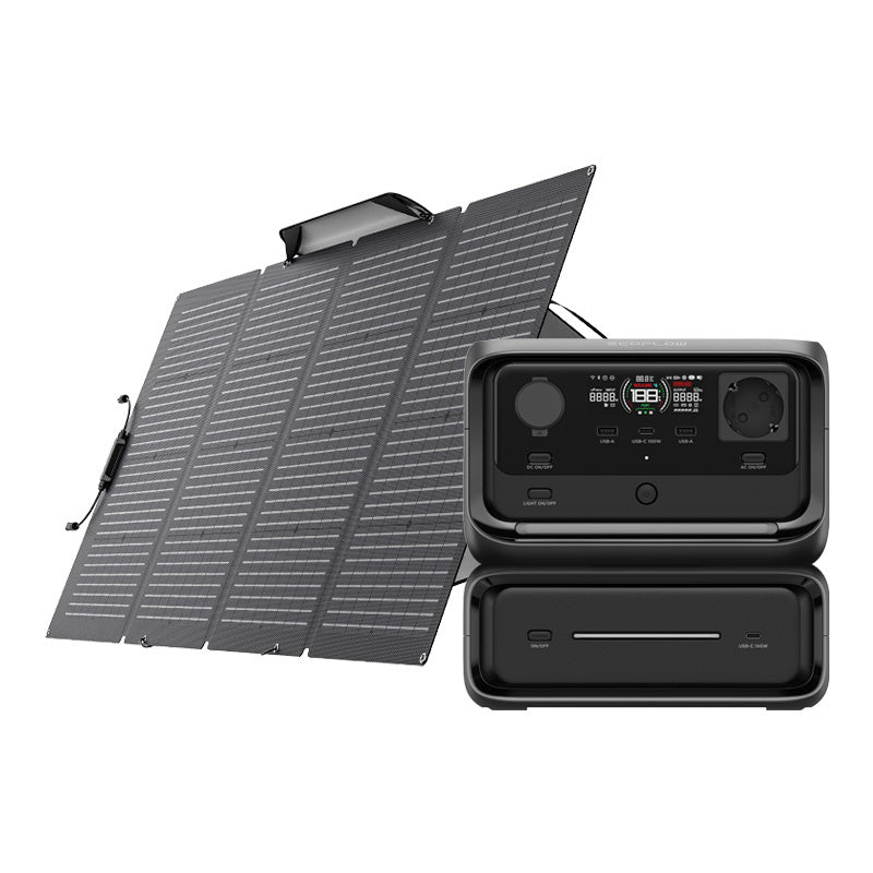 Bundle: Power station EcoFlow River 3 Max + portable solar panel 220W, Zestaw: Stacja zasilania EcoFlow River 3 Max + panel fotowoltaiczny 220W