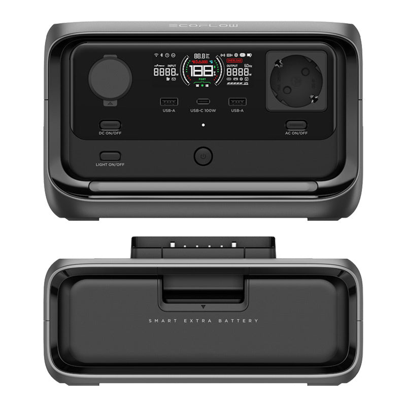 Set: EcoFlow River 3 Plus power station + additional 286Wh battery., Zestaw: Stacja zasilania EcoFlow River 3 Plus + dodatkowa bateria 286Wh