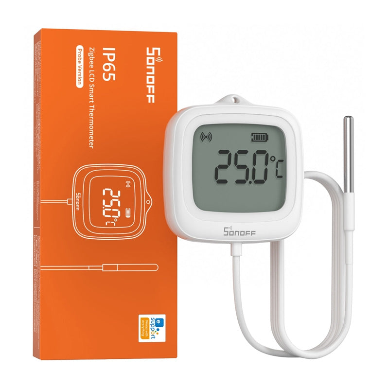 ZigBee LCD Temperature Sensor Sonoff SNZB-02LD (with probe), Czujnik Temperatury ZigBee LCD Sonoff SNZB-02LD (z sondą)
