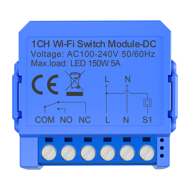 Avatto WSM16-DC-1 WiFi Switch 1CH Dry Contact DC, Inteligentny 1-kanałowy moduł przełącznika WiFi ze stykiem beznapięciowym DC Avatto WSM16-DC-1