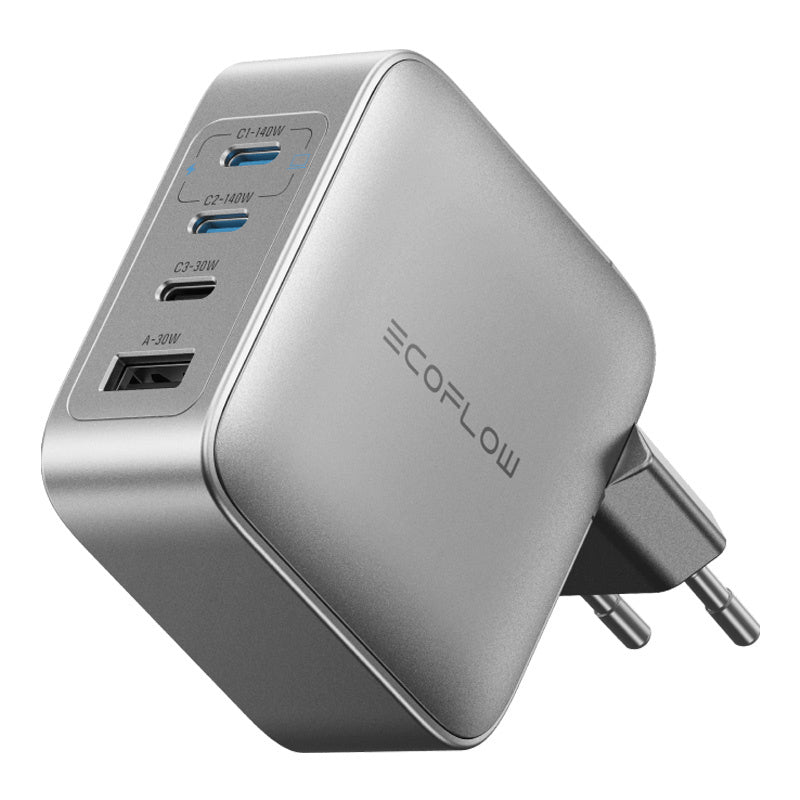 EcoFlow RAPID Pro 140W mains charger, 3xUSB-C, 1xUSB-A, GaN, Ładowarka sieciowa EcoFlow RAPID Pro 140W, 3xUSB-C, 1xUSB-A, GaN