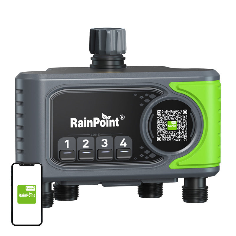 RainPoint WiFi 4-zone irrigation controller with gateway, Sterownik nawadniania 4-strefowy z bramką RainPoint WiFi