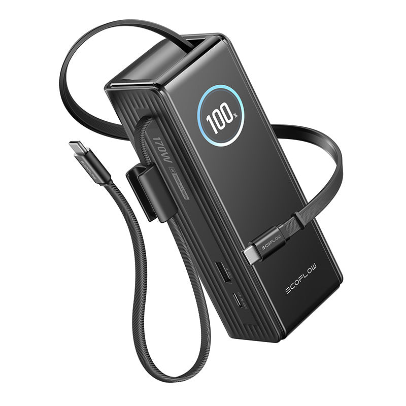 EcoFlow RAPID Powerbank 25000mAh, 170W (built-in 100W cables)., Powerbank EcoFlow RAPID 25000mAh, 170W (wbudowane kable 100W)