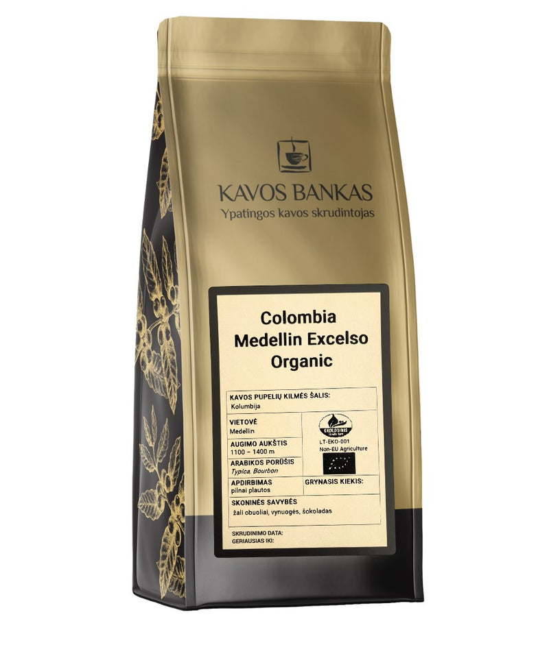 Kavos Bankas Colombia Medellin Excelso Organic LT-EKO-001 Kavos pupelės 500 g