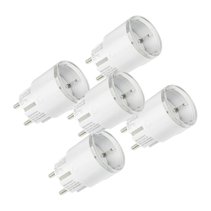 Set of 5 Shelly Plug S MTR Gen3 12A smart outlets (white), Zestaw 5 Inteligentnych gniazd Shelly Plug S MTR Gen3 12A (biały)