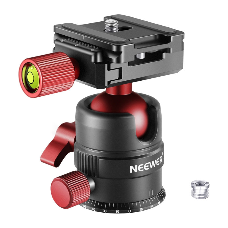 Neewer metal ball head for tripod 28MM Red, Neewer metalowa głowica kulowa do statywu 28MM Czerwona