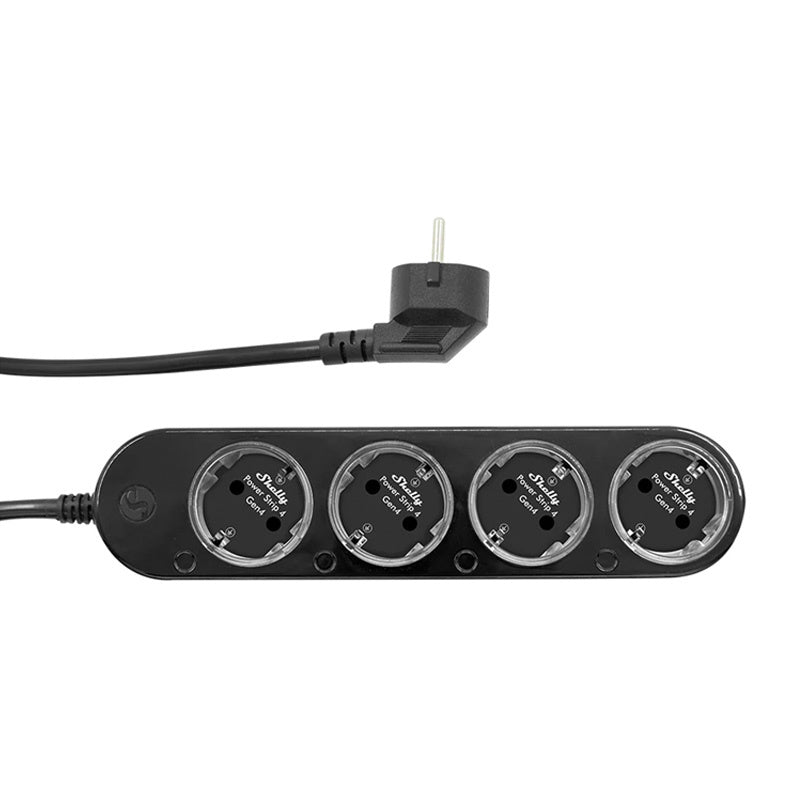 Smart 12A Shelly Power Strip 4 Gen4 Zigbee/Matter black, Inteligentna Listwa zasilająca 12A Shelly Power Strip 4 Gen4 Zigbee/Matter czarny