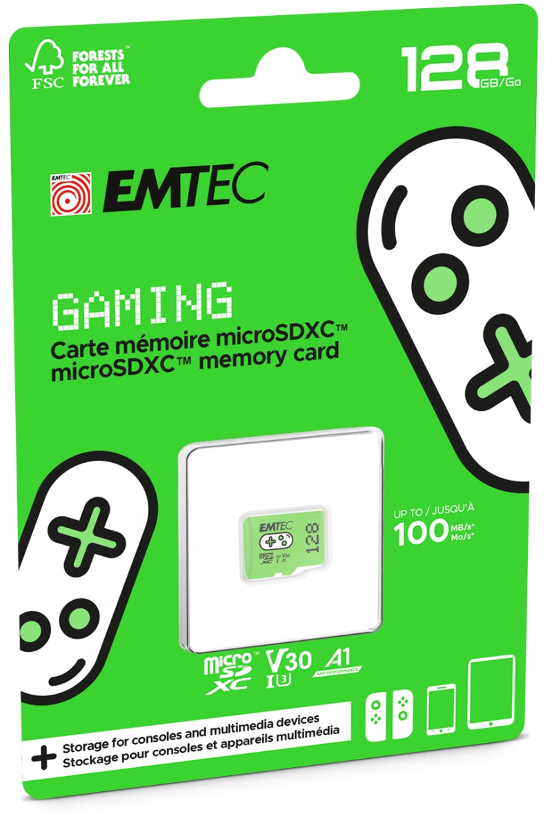 Emtec mSD 128GB UHSI U3 V30 A1 Gaming Green