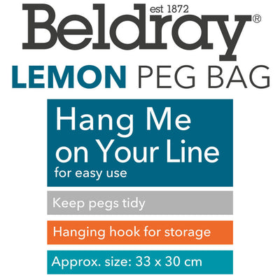 Beldray LA032005LEMFEU7 Peg Bag - Lemon Print