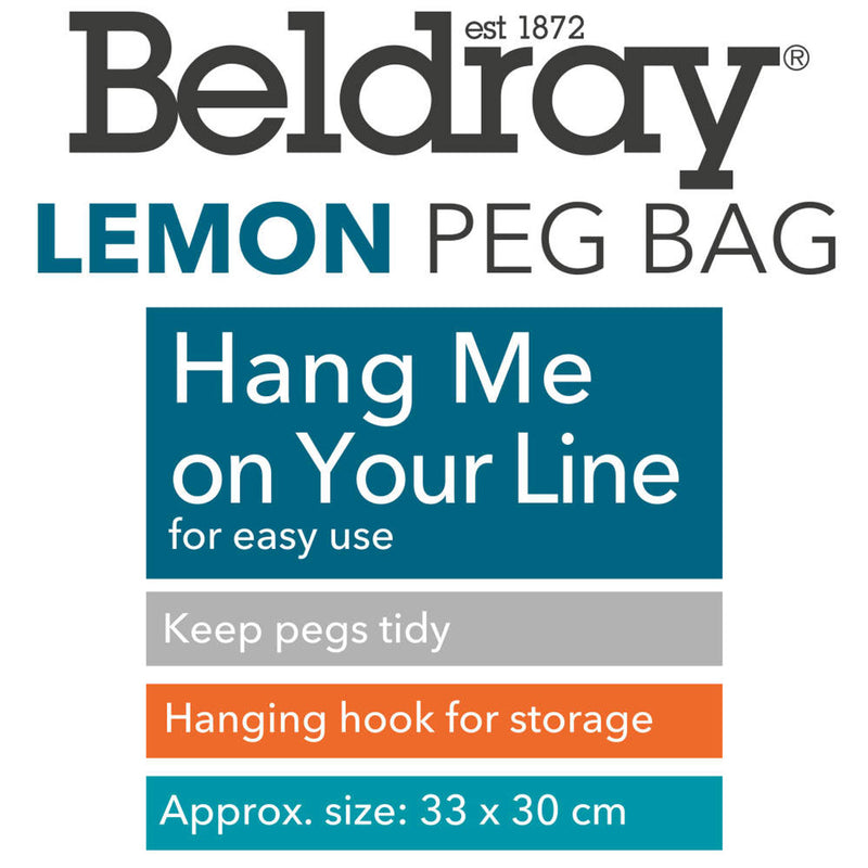 Beldray LA032005LEMFEU7 Peg Bag - Lemon Print