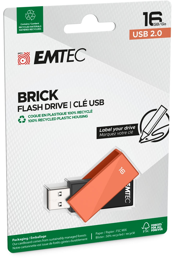 Emtec USB2.0 C350 16GB Brick Red