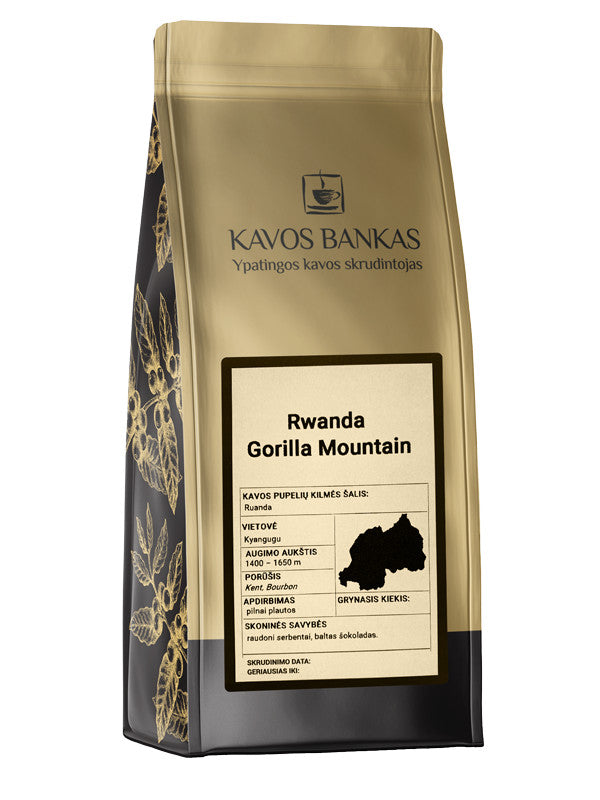 Kavos Bankas Rwanda Gorilla Mountain Kavos pupelės 250 g