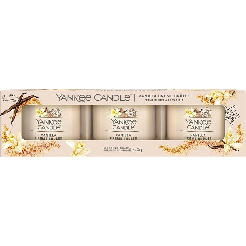 Yankee Candle Filled Votive Vanilla Creme Brulee candle set 3x37 g