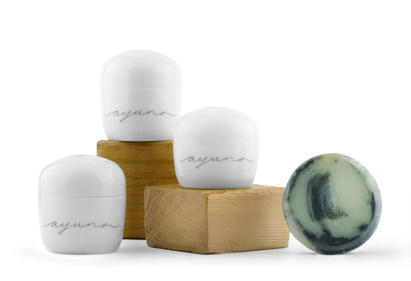 Ayuna Complete Awakening Program Rich Momentum II set: Soap, Cream II, Essence, Balm Full Size