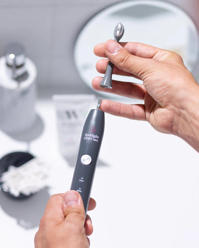 Spotlight Oral Care Sonic Graphite Gray Electric Toothbrush Heads