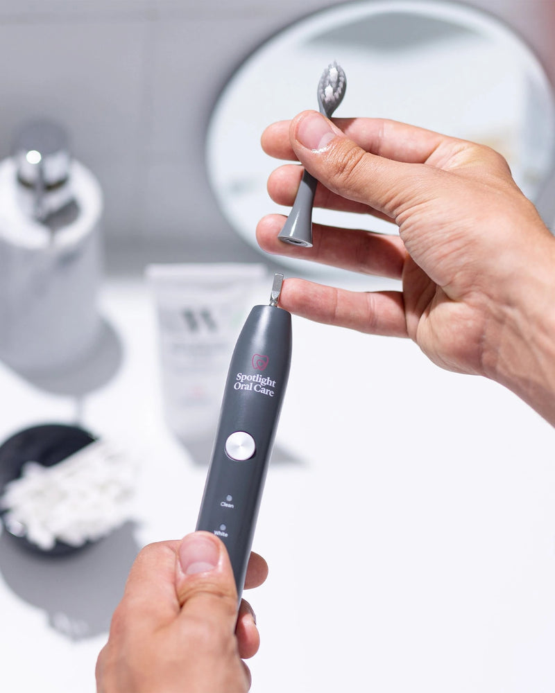 Spotlight Oral Care Sonic Graphite Gray Electric Toothbrush Heads