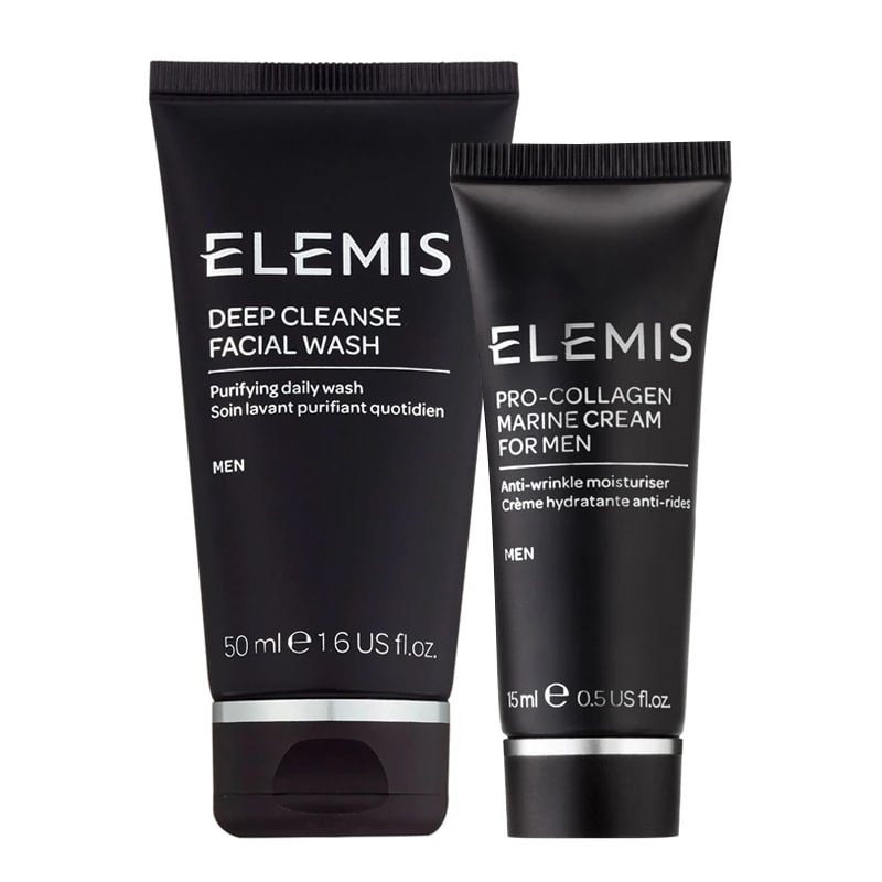 Набор Elemis для мужчин: средство для умывания Elemis Deep Cleanse 50 мл + увлажняющий крем Elemis Pro-Collagen Marine 15 мл