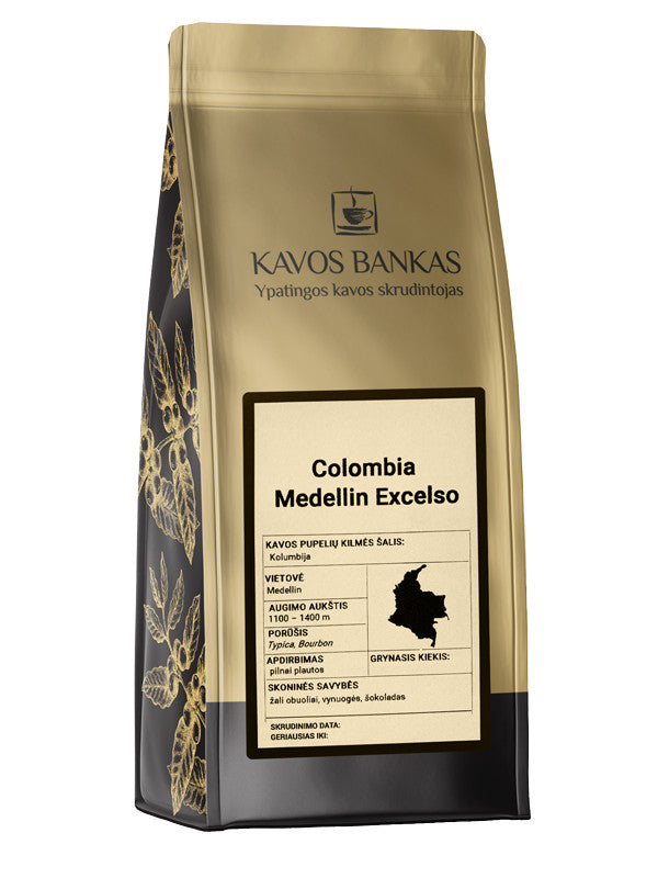 Kavos Bankas Colombia Medellin Excelso Kavos pupelės 250 g