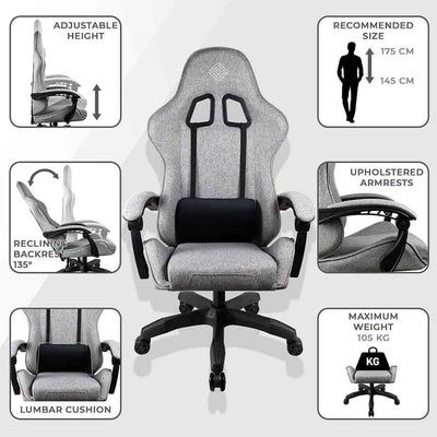 Subsonic Gem Gaming Chair Grey