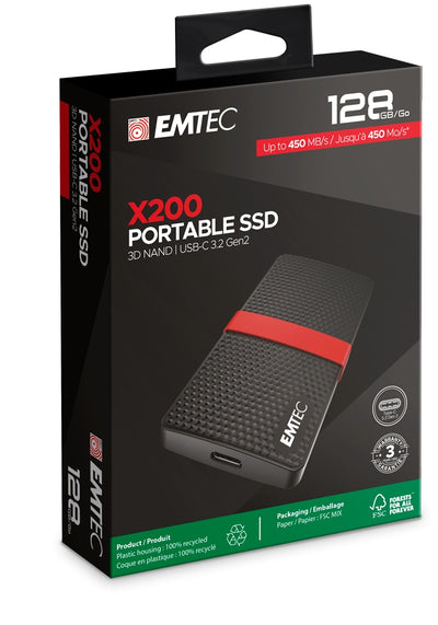 Emtec SSD 3.1 X200 128GB Power Plus Portable