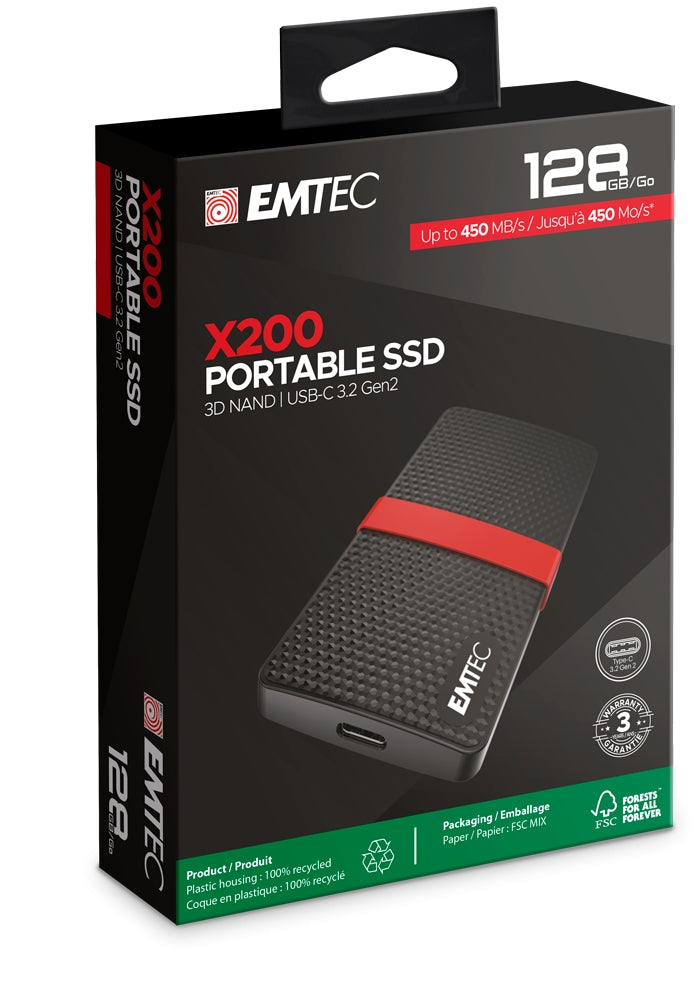 Emtec SSD 3.1 X200 128GB Power Plus Portable