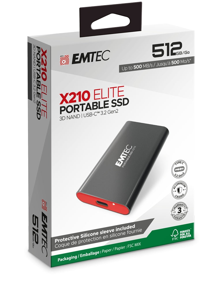 Emtec SSD 3.2Gen2 X210 512GB Portable