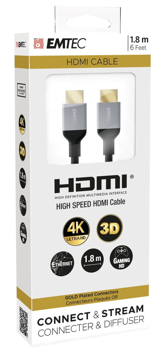 Emtec Cable HDMI to HDMI 4K 1.8.