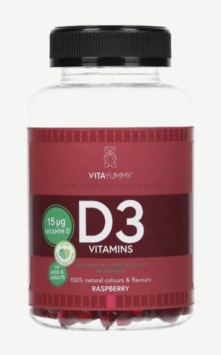 VitaYummy raspberry-flavored multivitamins with vitamin D3, food supplement, 60 units/180 g